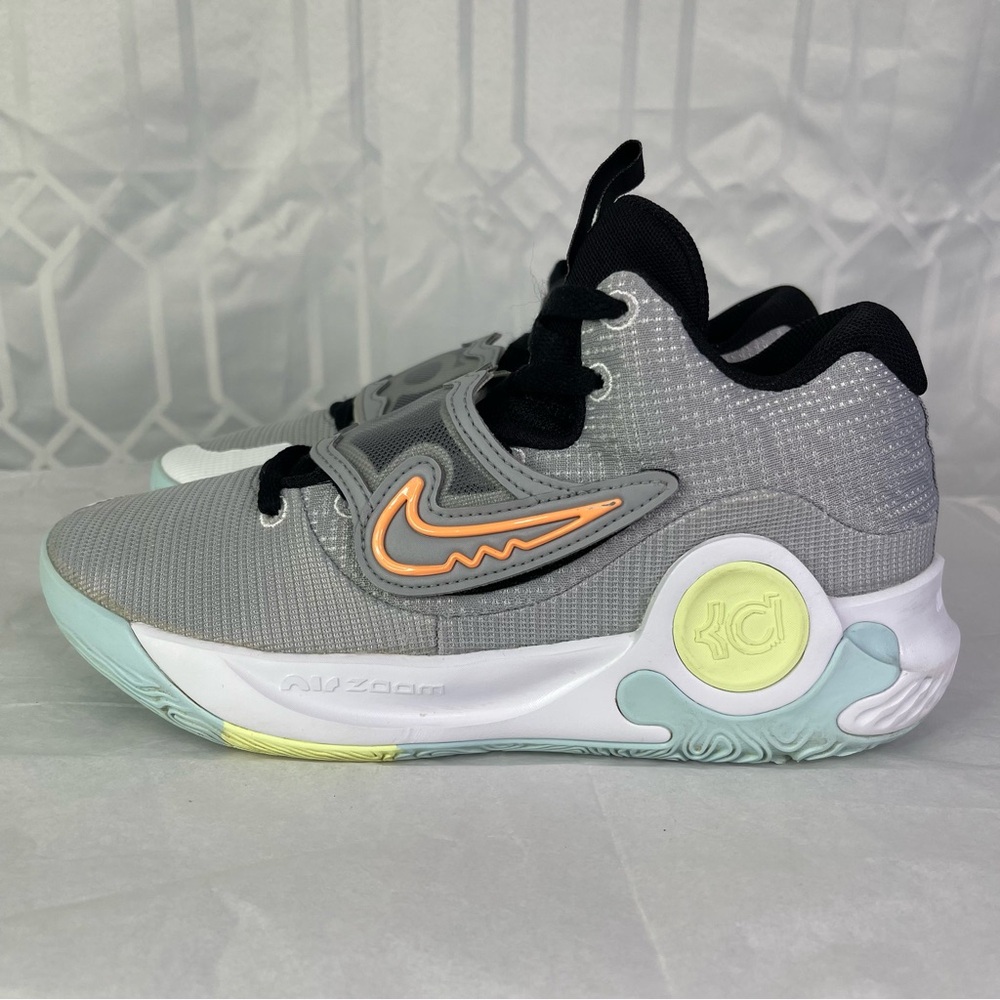 Nike KD Trey 5 X Wolf Grey Volt Crimson Basketball Sneakers 7.5